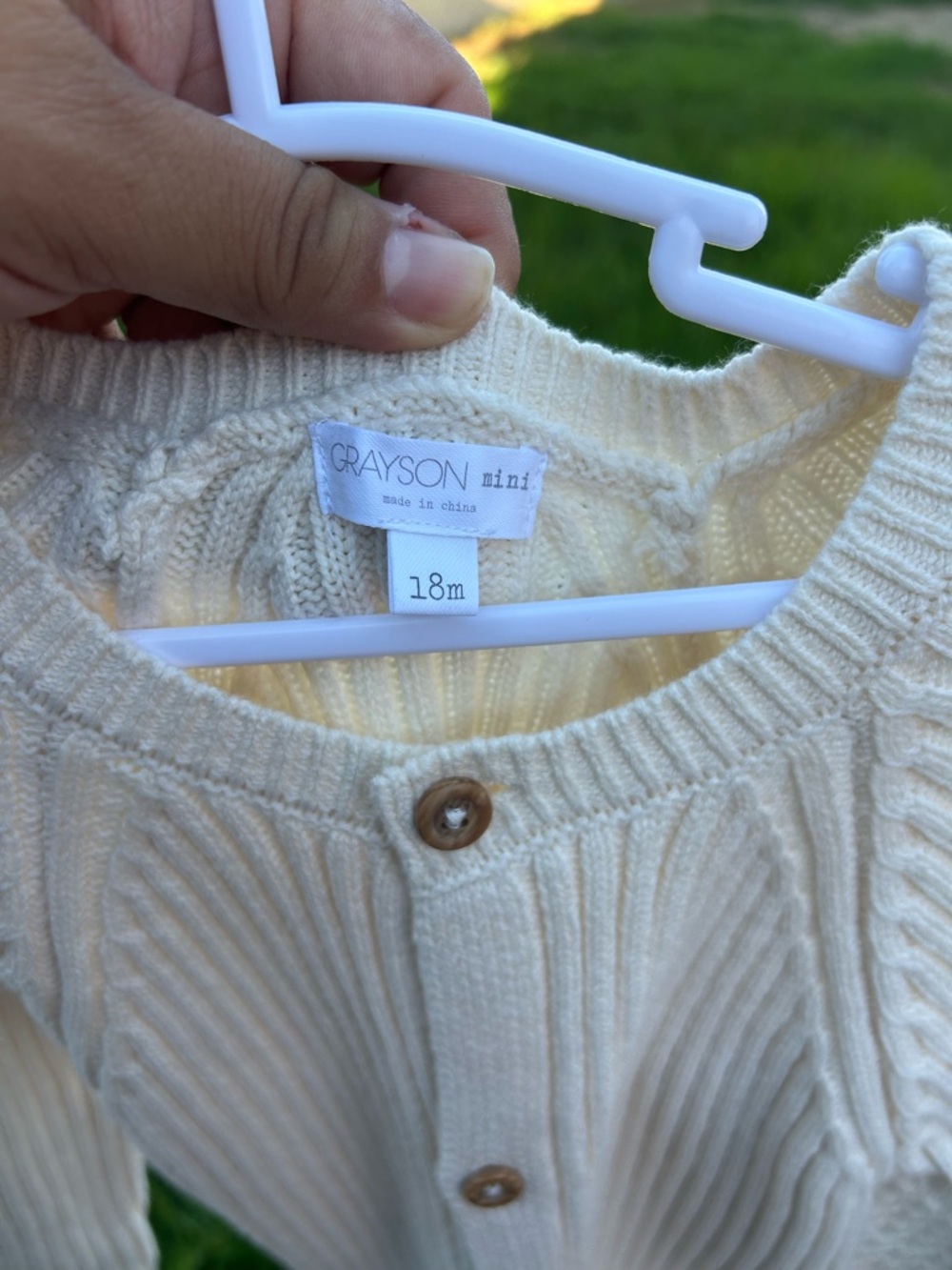 Cream Ribbed Button-Front Knit Romper - Picture 5 of 9